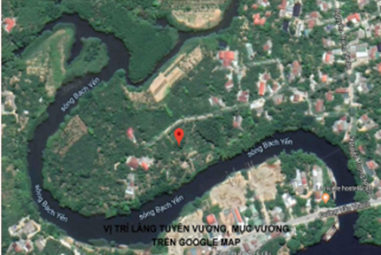 Hình 1: Vị trí lăng mộ Tuyên Vương, Mục Vương trên Google map.